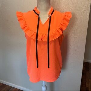 Love J - Orange Ruffle Top - Size Medium